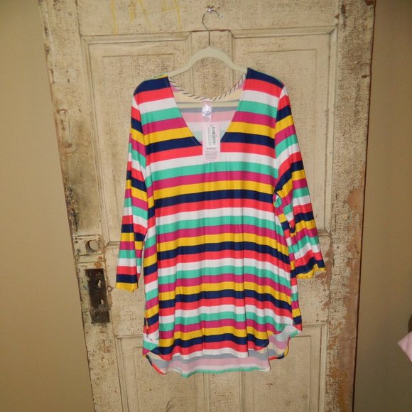 Pink Coconut Tops - Pink Coconut Boutique Stripe Top Blouse Size 3XL (P-51)
